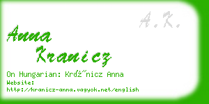 anna kranicz business card